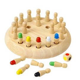 Dementia Activities for Seniors – Wooden Memory Chess Matching Game, Color Matching Dementia Products for Elderly, Quiet Fidget Board Gift for Adult A