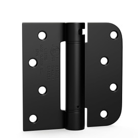 goldenwarm Door Hinges Self Closing Spring Door Hinge Residential & Heavy-Duty Door Hardware with Square & 5/8" Radius Corners 4 Inch 4pack Matte Black