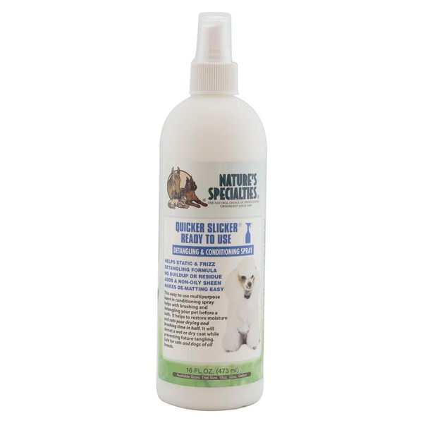 Nature's Specialties Quicker Slicker Ready to Use Conditioner for Dogs Cats, Non-Toxic Biodegradable