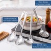 Ruwnii 4Pcs Stainless Steel Slotted Spoon Set, Strainer Spoons for
