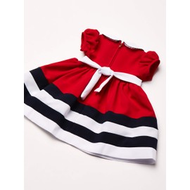 Bonnie Baby Peter Pan Collar Nautical Dress and Panty Set, Red, 0-3 Months