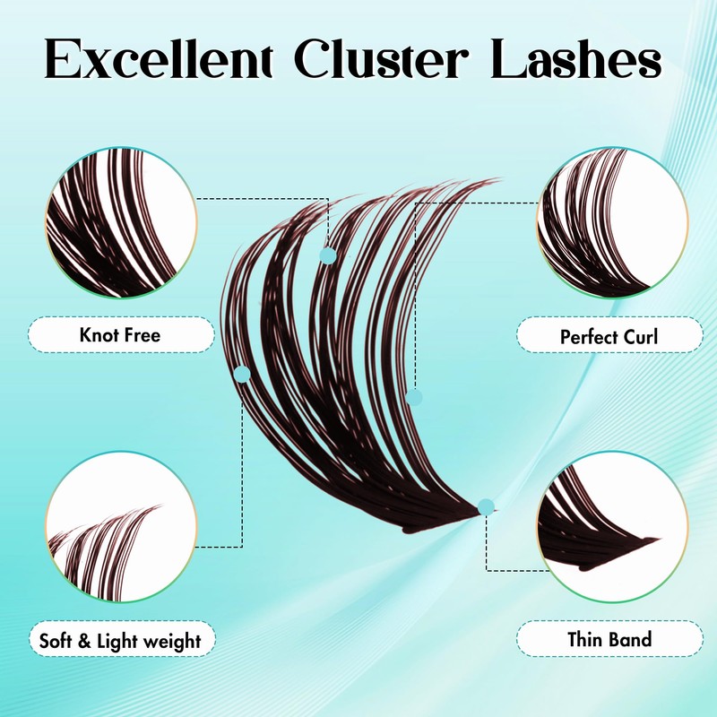 GEMERRY Brown Lash Extension Kit 30D/40D/60D/80D/100D/200D D Curl Lash Clusters