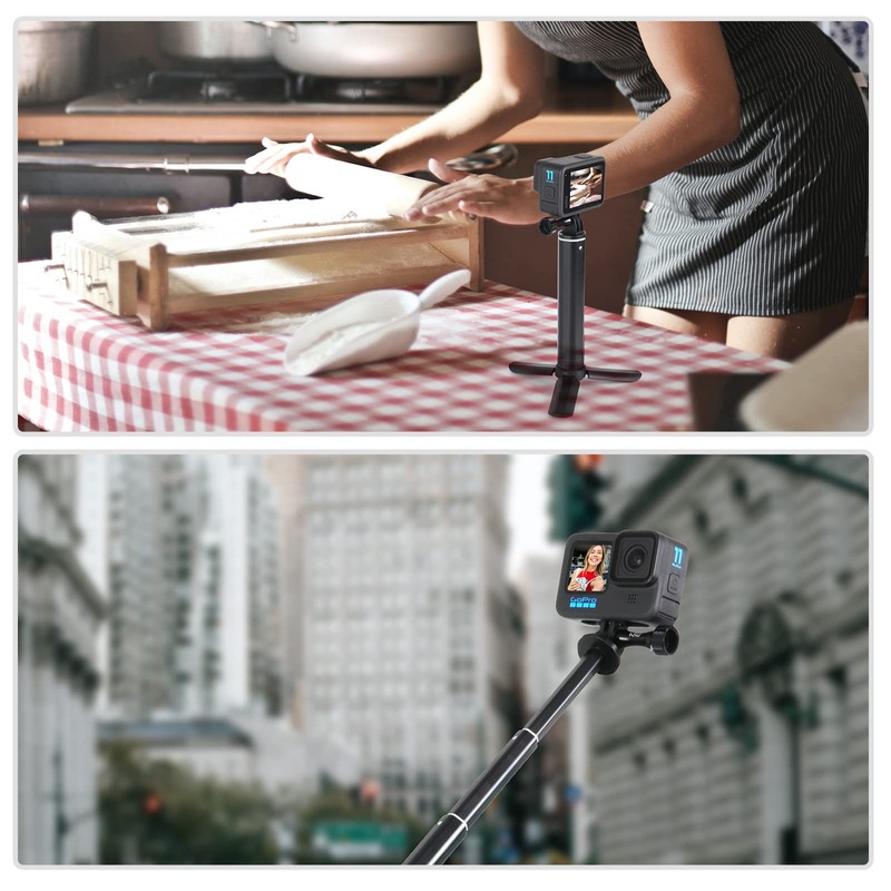 HSU Tripod Mount Adapter for GoPro, Folding Finger with 1/4