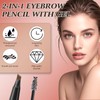 2-in-1 Eyebrow Pencil with Gel,2025 NEW Waterproof Magic Eyebrow Pencil,Dual-Ended