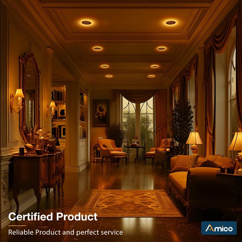 Amico 4 Pack Black 4 Inch 5CCT LED Recessed Ceiling