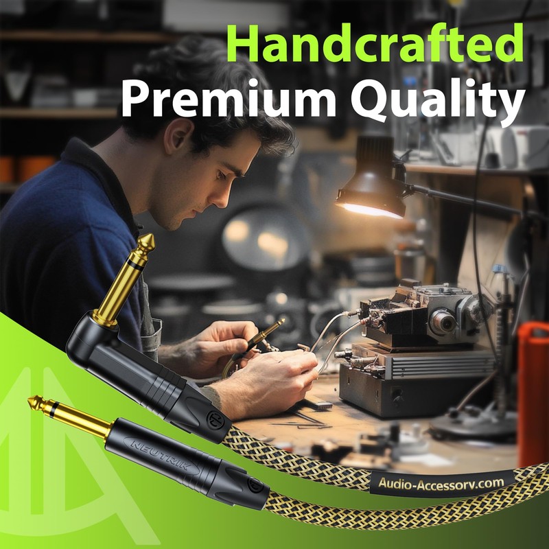 AA AUDIO ACCESSORY Gold Series Right Angle Guitar Cable 3.3ft