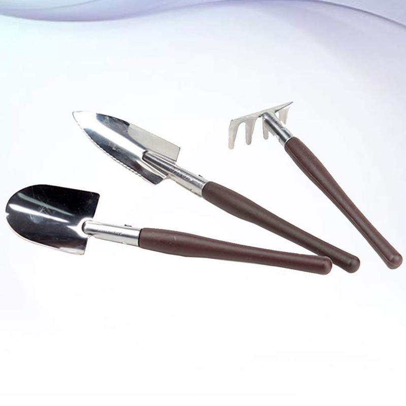 Hemoton Handheld Garden Tool Set 3 Pieces Mini Rake Shovel