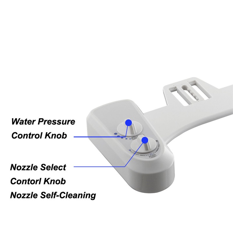 Bidet Attachment Self Cleaning Dual Nozzle Adjustable Water Pressure Cold