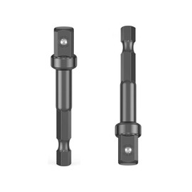 YAFIYGI 2 Pack 3/8 Impact Adapter Set 1/4 Inch to 3/8 Socket Adapter Kit for Impact Driver Automotive DIY Extension Socket Driver Bits Handle Nut Driver and Drills Hex Drive Socket Adaptor