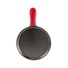 Lodge Cast Iron Round Griddle with Red Silicone Hot Handle