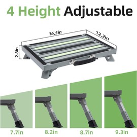 GarfatolRv Safety RV Steps Adjustable Height Folding Platform Step with Glow in The Dark Tapes RV Step Stool Supports Up to 1000 lbs