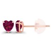 Solid 14K Rose Gold 4mm Heart Created Red Ruby July