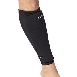 KWON Shin Guard CE Cotton Black and White Men's Shin Pads Karate Kick Boxing Martial Martial Arts Women s, m, l, xl Kids Youth Loved Brands Hollister BW Size:L/XL