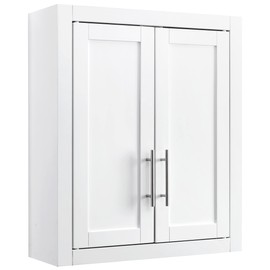 Crosley Furniture Savannah Wall Mounted Bathroom Storage Medicine Cabinet with Shelves, White