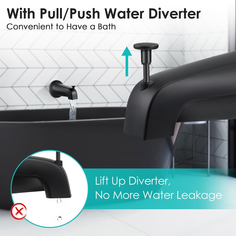 Universal Bathroom Tub Spout with Metal Tub Spout Cover Ring,