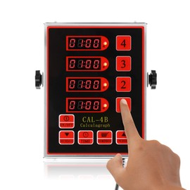 BEAMNOVA 4 Channel Digital Kitchen Timer Cooking Loud Alarm Stainless Steel Clock Hours and Minutes Seconds Volume Control Electronic Calculator