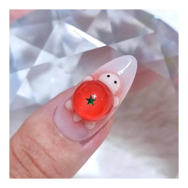 Tobuk handmade nail tip tomato turtle nail - long ballerina