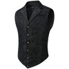 HISDERN Men's Paisley Vest Formal Wedding Party Gothic Steampunk Lapel