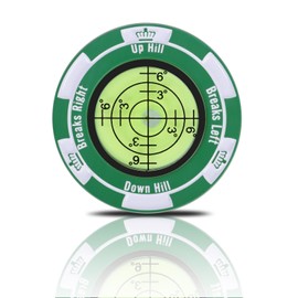 NiCola Golf Green Reader Level Ball Marker, Level Head Golf Marker With Bubble Levels, with Magnetic Ball Marker Hat Clip for Indoor Outdoor (green)