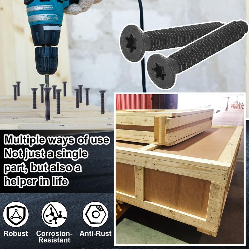 Blulu 150 Pack Qty 5/16-18x2 1/2 Flat Head Trailer Deck