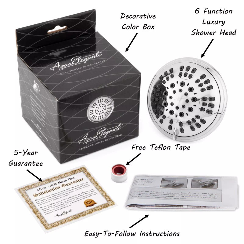 Aqua Elegante 6 Function Luxury Shower Head (Aqua Elegante) -