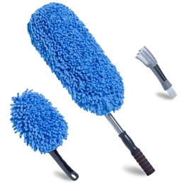 Loyakuu (3 Pack) Microfiber Car Duster Exterior Scratch Free, Extendable Handle Interior Multipurpose dust Cleaning Duster for car(Medium)