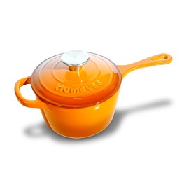 1.75QT Cast Iron Pot Premium Cast Iron Cookware Enameled Cast Iron Dutch Pot with Lid Enamel Cast Iron Soup Potcolor: Orange, Diameter: 32cm