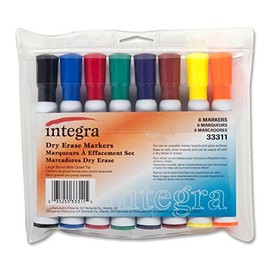 Integra 33311 Dry-Erase Marker, Large Barrel, Chisel Tip, 8 Color/ST, AST