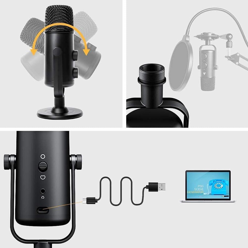 MAONO AU-903 Desktop Podcasting Microphone USB-C Kit