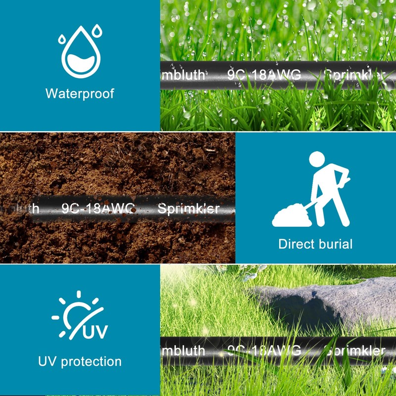Kimbluth 18/9 Solid Sprinkler Wire 30FT 18 Gauge 9 Conductor