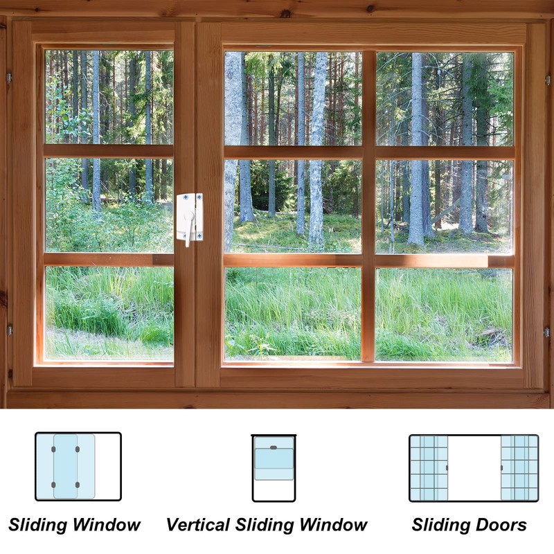 Qunclay 8 Pack Cam Action Window Sash Locks and Keeper,