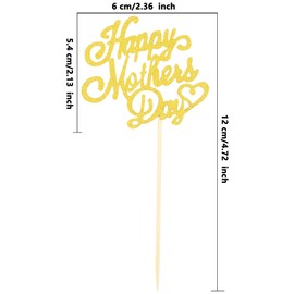 Cotiny 56 piezas de decoración dorada para cupcakes con purpurina para el Día de la Madre, decoración de tartas para el Día de la Madre, decoración de fiestas temáticas