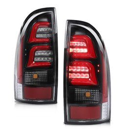 DOTCOM LED Tail Lights Assembly Pair,Fit For Toyota Tacoma 2005-2015 Rear Lamps Left & Right 8155004150, 8156004150,Red Lens Black Housing Luces Traseras, Faros Traseros