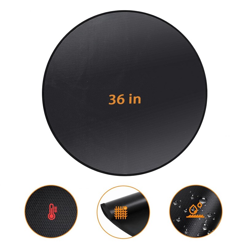36 Inch Fireproof BBQ Mat,Fire Pit Mat,Fireproof Fireplace Mat,Under Grill