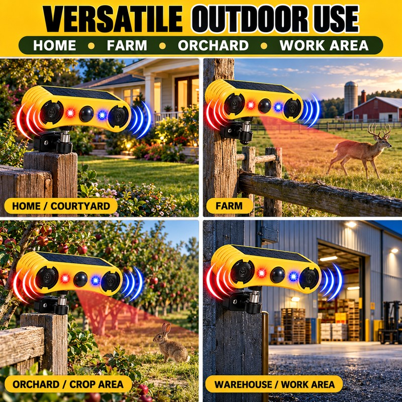 Solar Motion Sensor Alarm for Outdoor Security – Sound &
