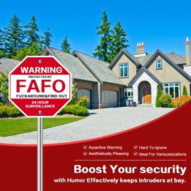 Obfuscate FAFO Security Sign Home Safety Signs FAFO Metal Signs for Yards Funny Warning Signs Thick and Durable 10 Inch 1PCS