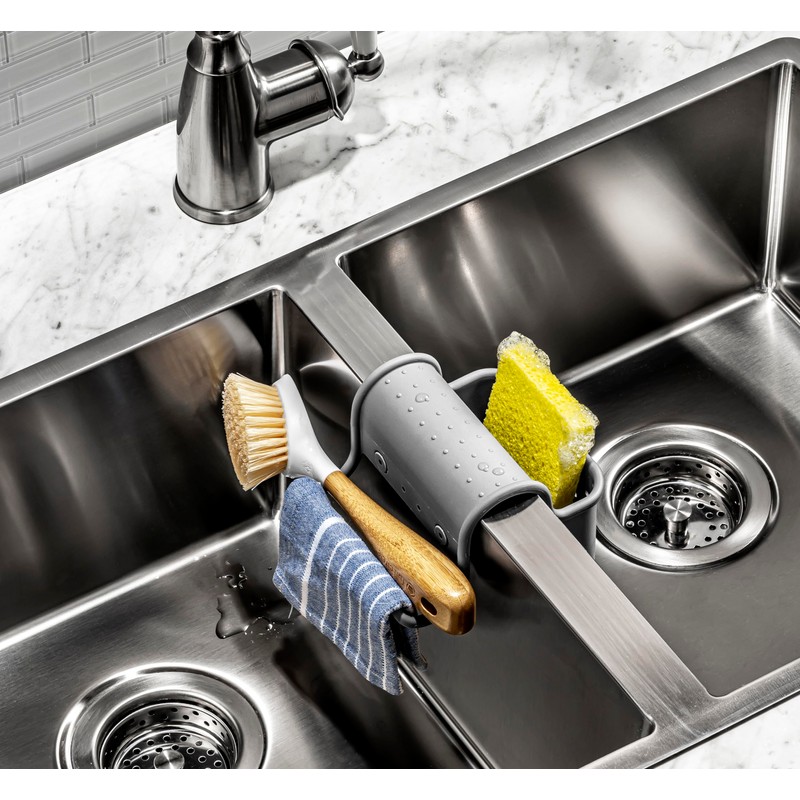 Madesmart Over-The-Sink Towel and Sponge Saddle with Ventilation Holes, Dish
