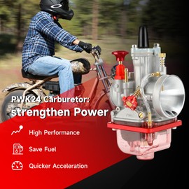 FVRITO PWK 24mm Carburetor Carb Exhaust Muffler Throttle Assembly Jets Kit for Predator 212cc 196cc Coleman CT200U Mini Bike BT200X GX160 6.5HP Clone Engine Baja MB200 KT196 Go Kart Performance Parts