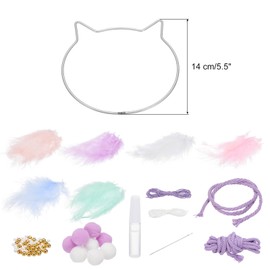 PATIKIL DIY Dream Catcher, Cat Making Dream Catcher Supplies Handmade Feather Pompom Beads for Wall Hanging Ornament Decor Craft, Purple