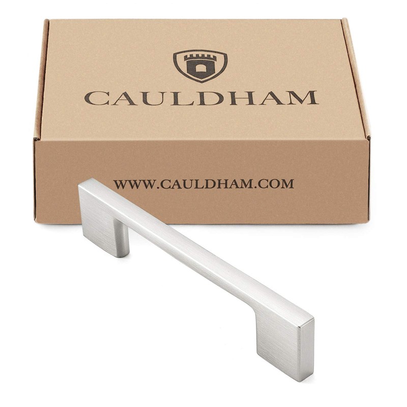 CAULDHAM 10 Pack Solid Kitchen Cabinet Pulls Handles (3-5/8" Hole