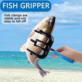 2PCS 3 Claw Fish Gripper and 1PCS 2 Claw Fishing Pliers,Upgrade Multifuctional Fish Grabber Tool,Fishing Pliers Kit for Most Freshwater Fish and Crabs(Blueish Red)