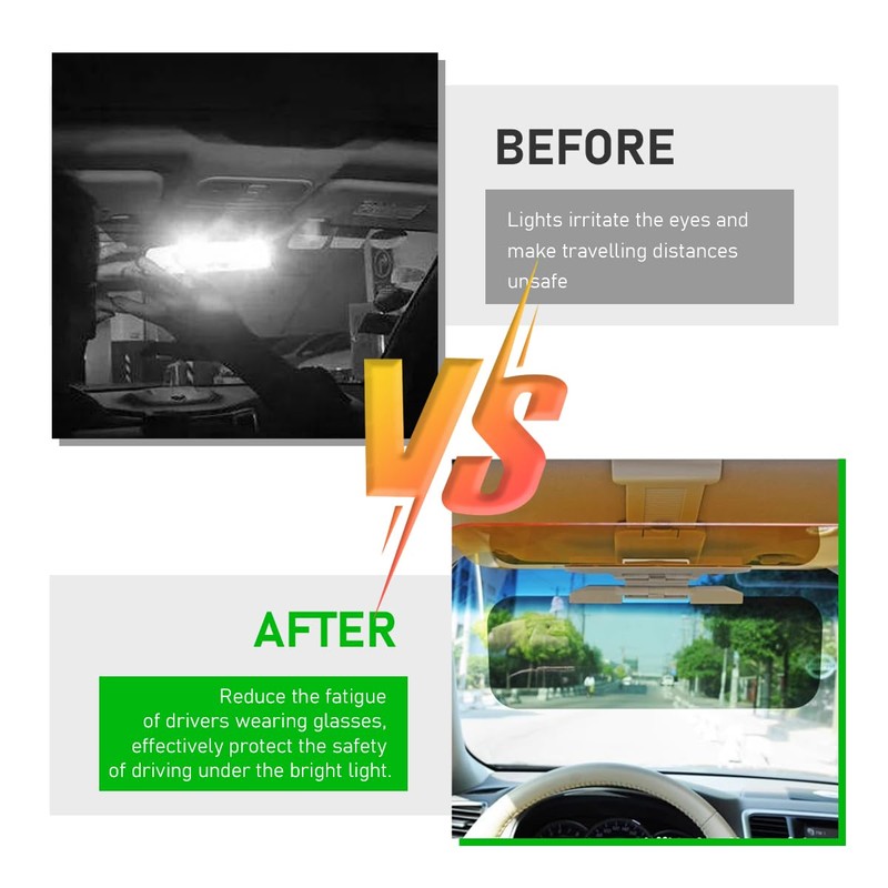 Suvnie 2 in 1 Day and Night Anti-Glare Visor, Automobile
