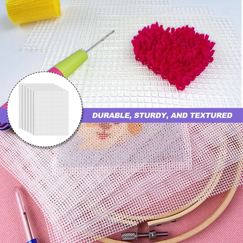 White Eye Mesh Sheet, 6 Pcs Flexible Cross Stitch Meshes