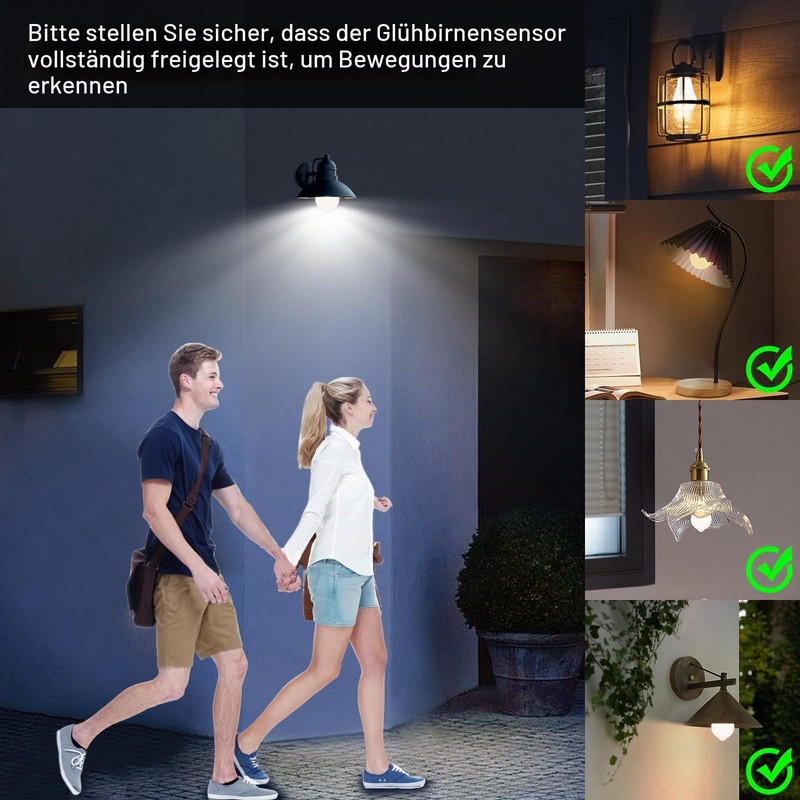 Boxlood E27 LED Lamp with Motion Sensor and Twilight Sensor,