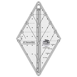 Creative Grids 60 Degree Mini Diamond Ruler – CGR60DIAMINI – Made in USA, Non-Slip Grip Acrylic Quilting, Sewing, Crafting, Patchwork Ruler & Template
