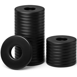Pack of 50 Flat Washers M5 Black - Metal Carbon Steel Washers Set - Spacers for Screws, Nuts & Threaded Rods - Rustproof & Reusable