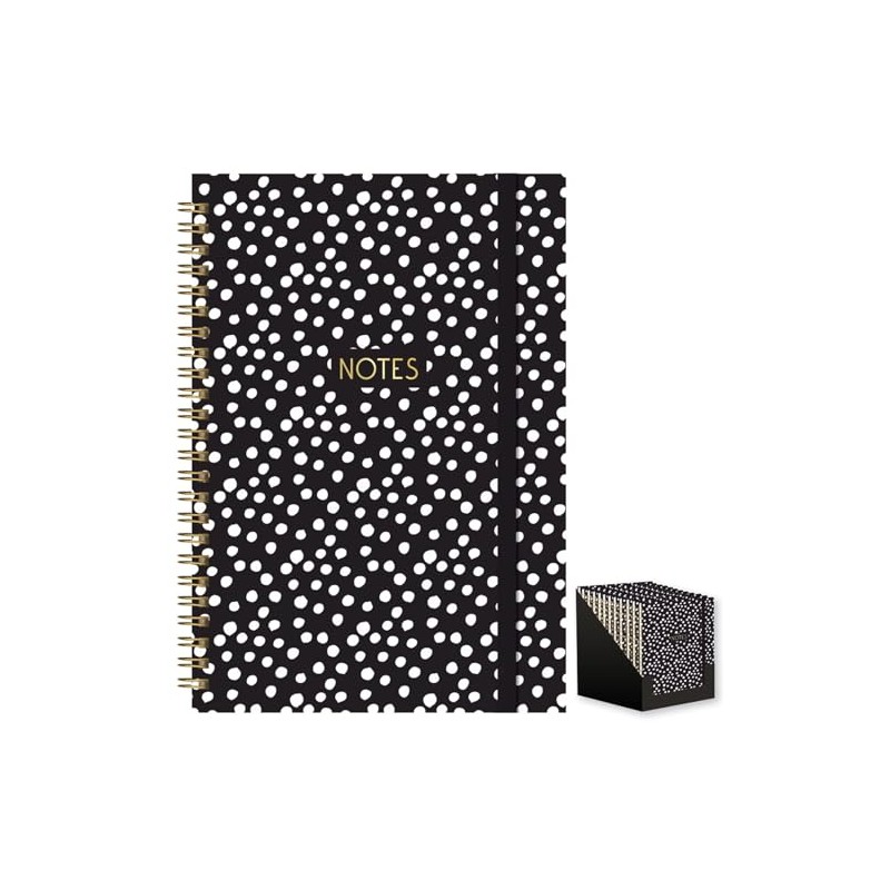 A5 Notebook Black & White Polka Dots Notes Planner Wiro