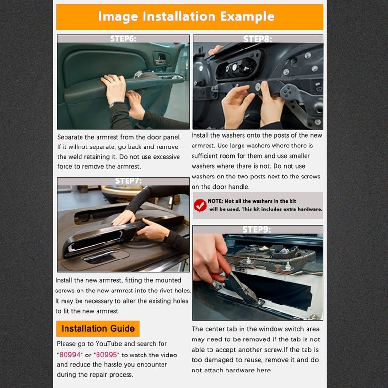 Front Left Driver Side Armrest Repair Kit Fit for Chevy