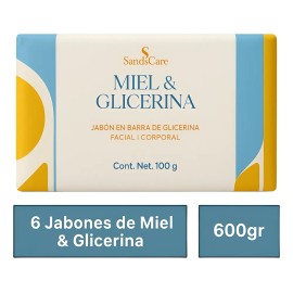 Jabón Artesanal De Miel Y Glicerina 6 Pz De 100g C/u