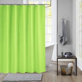 meioro Cortinas de ducha de color sólido, cortina de baño impermeable PEVA incluye ganchos de cortina, forro de cortina de ducha impermeable para bañeras (verde, ancho 70 pulgadas x alto 70 pulgadas)